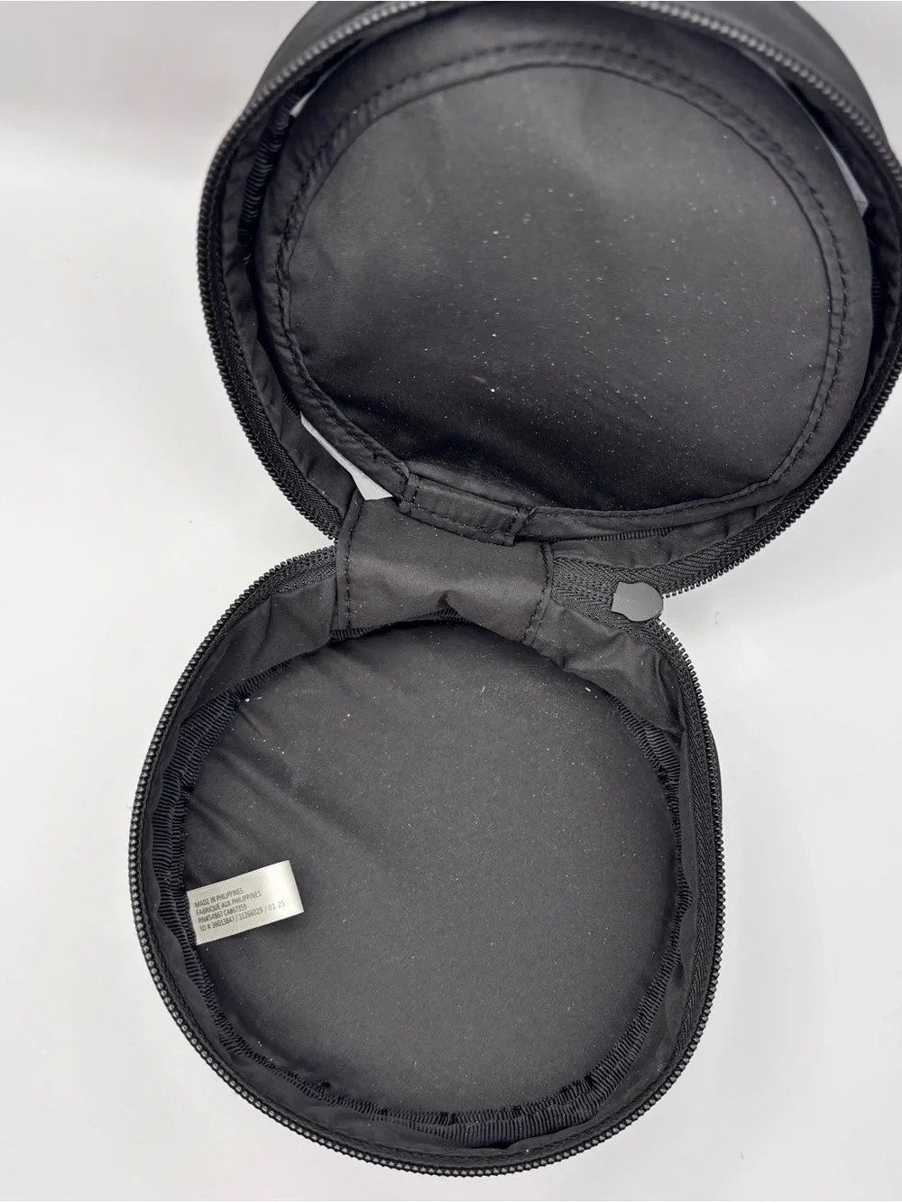 PINK Victoria's Secret Black Cosmetic Pouch with Bright Pink Laurel Monogram